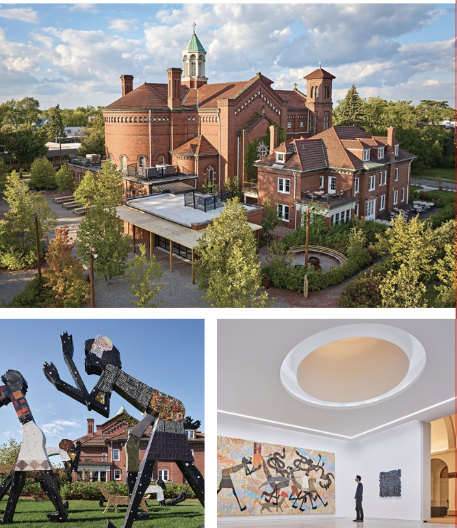 Little Village Detroit, The Shepard Gallery, Charles McGee Sculptures in the yard at The Shepard